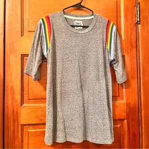 Camp Collection Delaney Rainbow Shoulder Stripe Shirt - Size Large